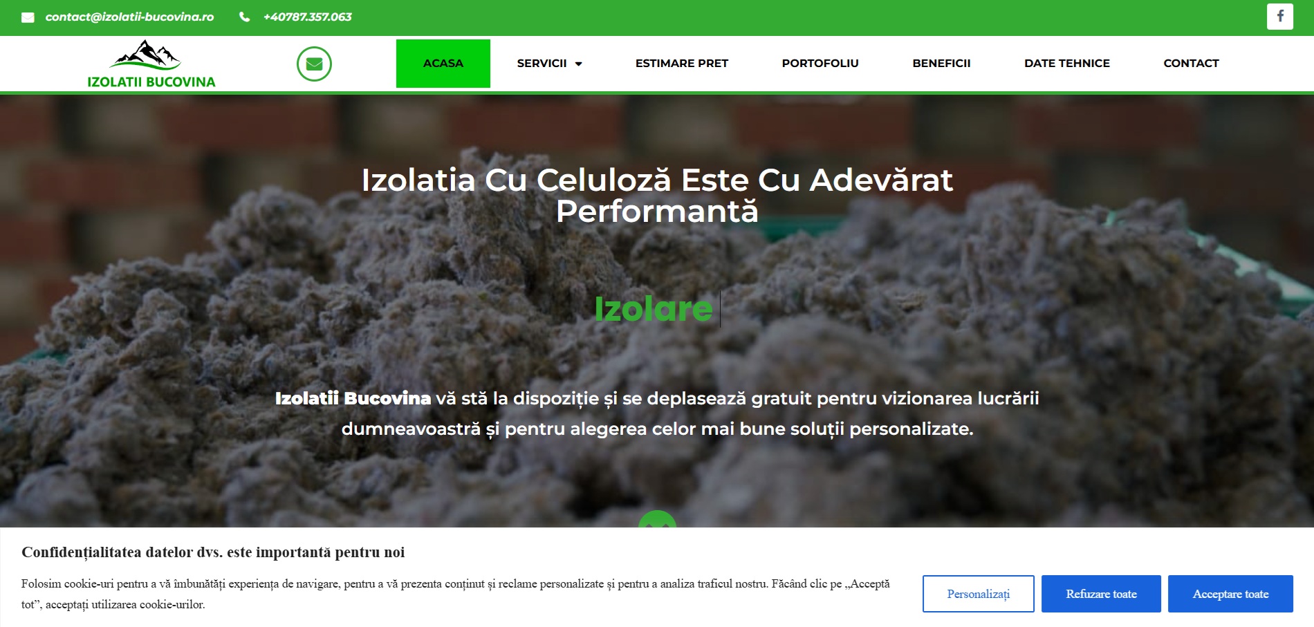 Bucovina Insulation — business website preview
