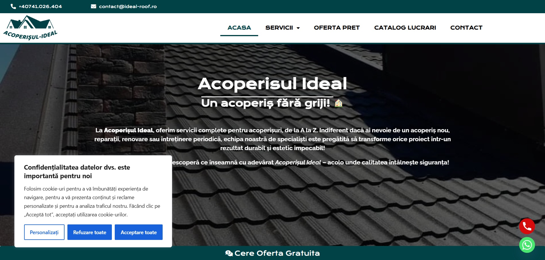 Ideal Roof — business website preview