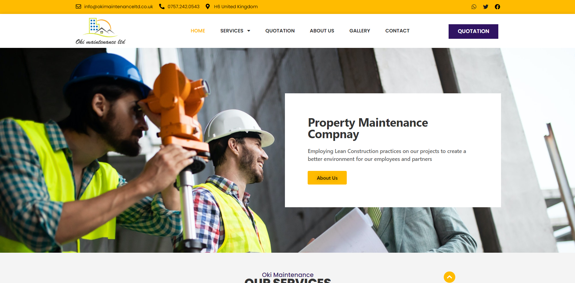 Oki Maintenance — business website preview