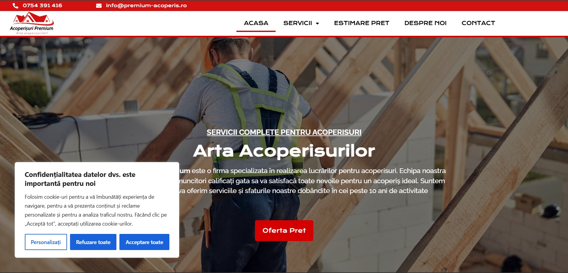 Premium Roofing — business website preview